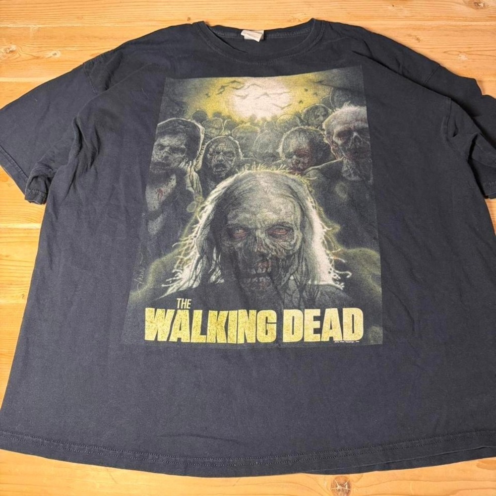The Walking Dead AMC Graphic T-Shirt Mens 2XL Black Gildan Heavy‎ Cotton Walker